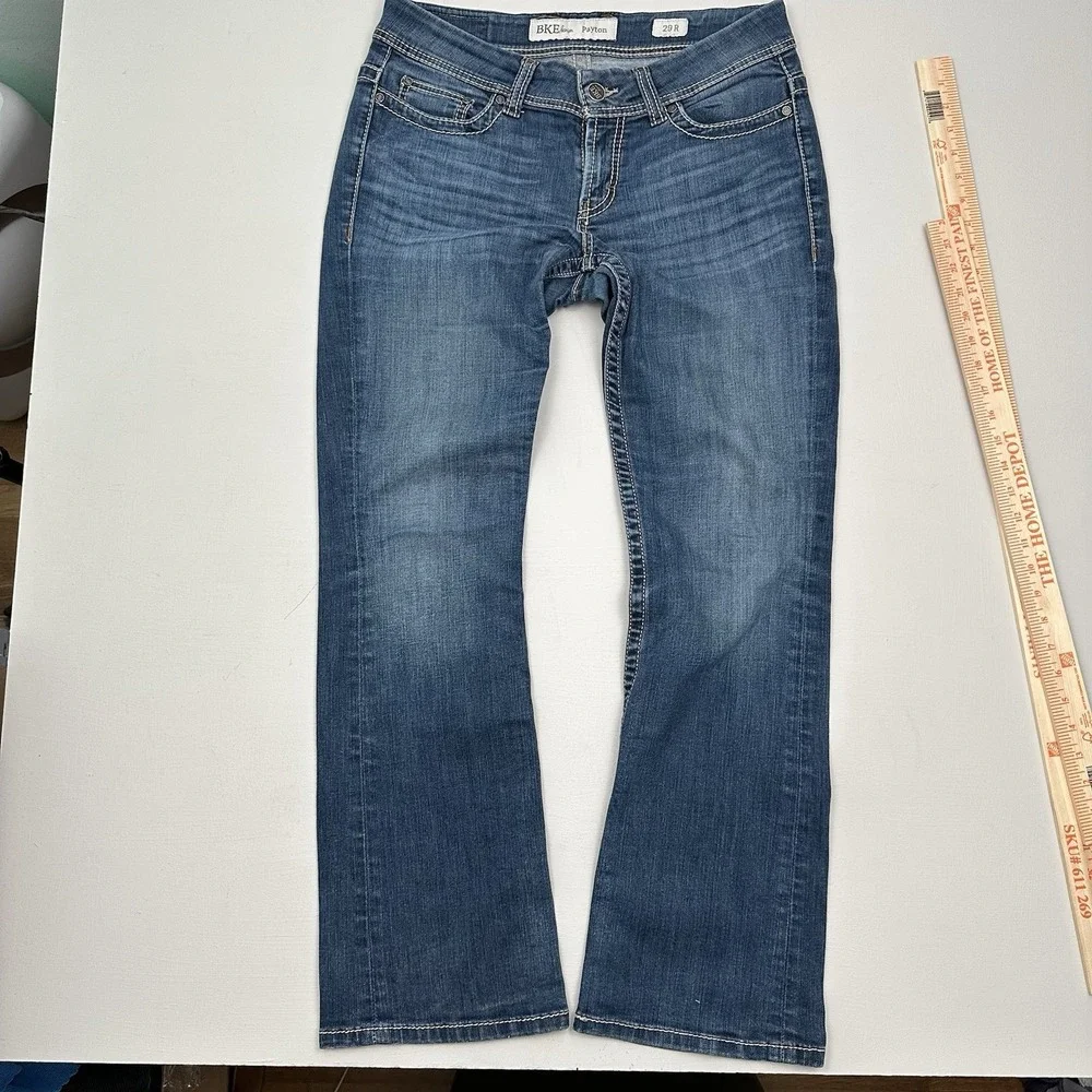BKE Payton Bootcut  Stretch Jeans Women's 29 R 29x31.5 Blue Dark Wash Mid Rise
